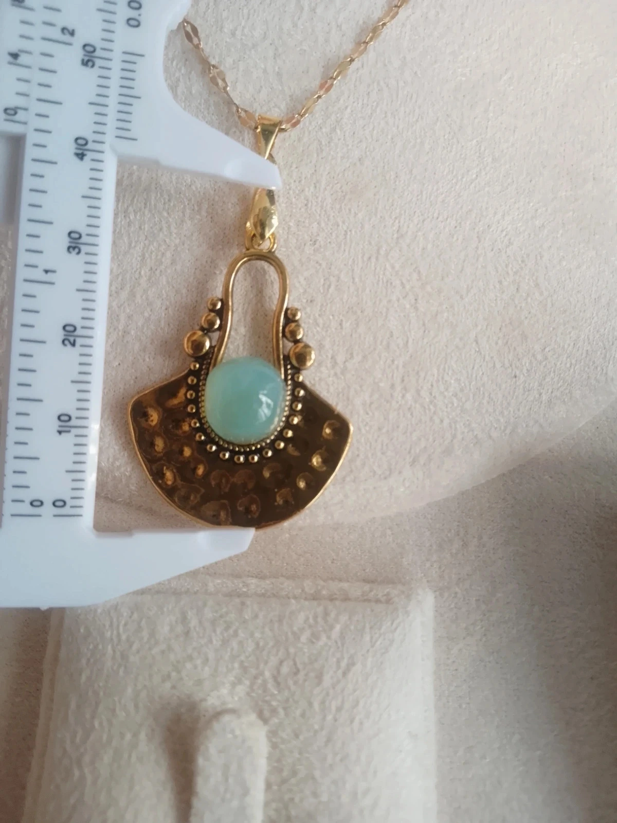 Hangende ketting met Aqua calcedonie steen – photo 2